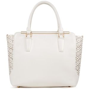 Fairmont Faux Leather Tote Laser Cut Flower